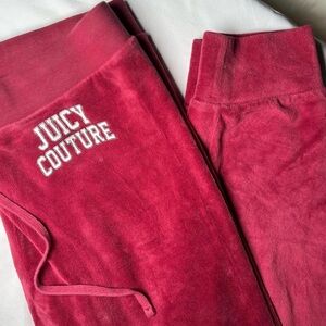 Juicy Couture burgundy velour joggers